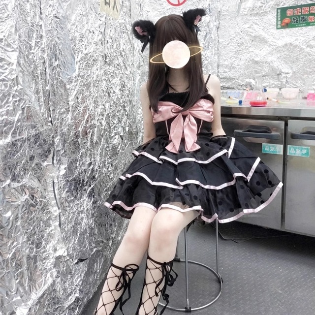 ゴスロリ通販 With U ファッション ゴシック セットアップ 黒猫 ベビードール 原宿ファッション ろりぃた かわいい服 ゴスロリ好き