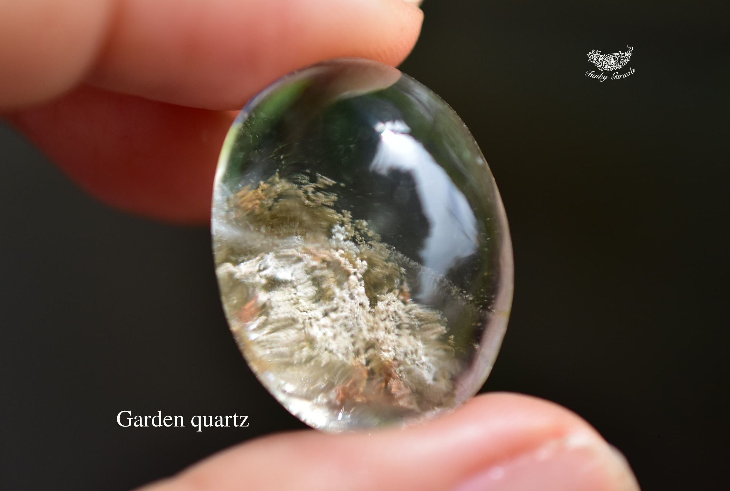 透明感と白い花☆ガーデンクォーツ ルース gar358 | Funky garuda