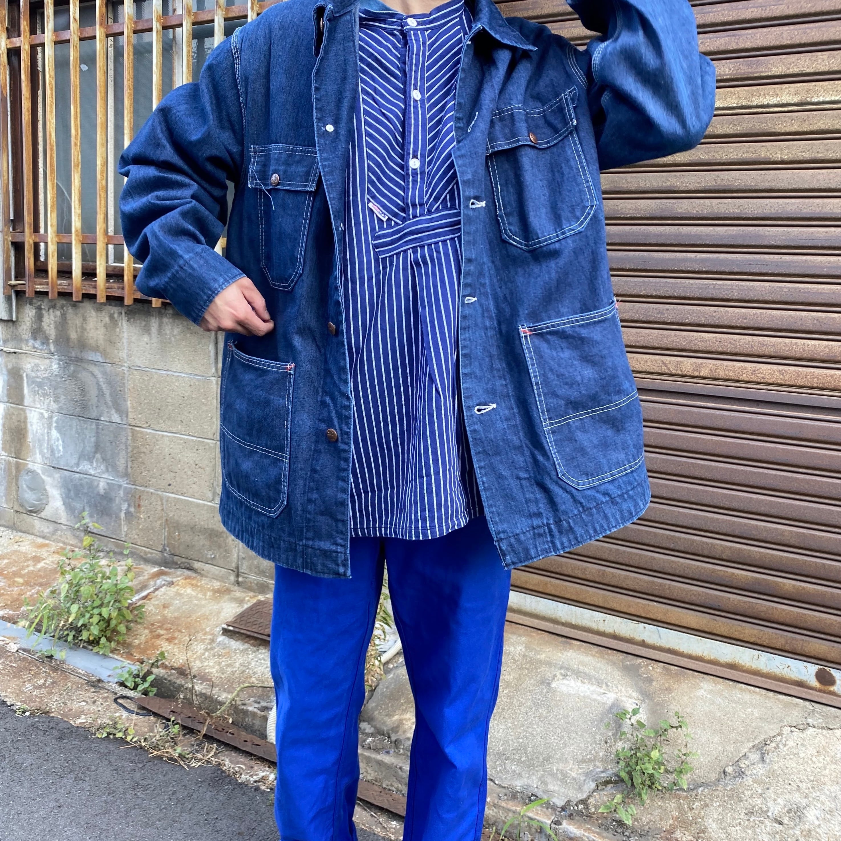 70年代 ビンテージ Jcpenney Jcペニー デニム カバーオール 70s ヴィンテージ 濃紺 メンズxl相当 古着 デニムジャケット Cave 古着屋 公式 古着通販サイト