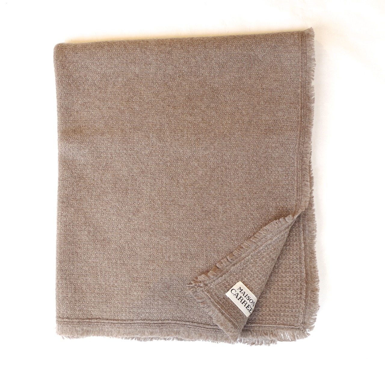 MAISON CARRÉE CASHMERE Fringe STOLE "SAND BEIGE"　