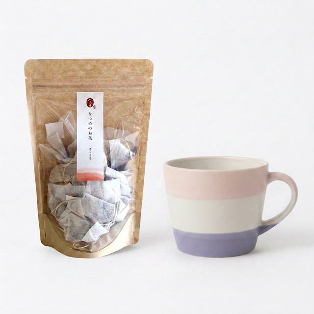大人の【なつめ茶セット】国産ナツメ 美濃焼マグカップ ピンク