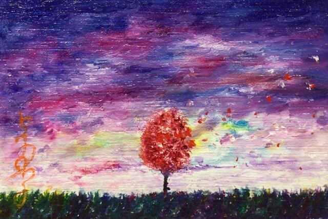 W*K様 風景画 アクリル絵画 木の息吹に包み込む光 W*K様 風景画
