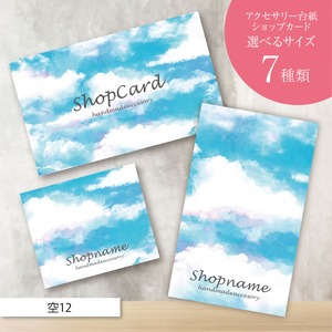 ピアス台紙／アクセサリー台紙／ショップカード／名刺／名入れ／空12