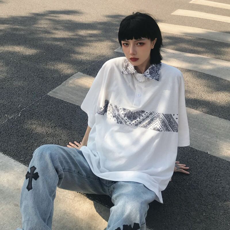 スタイルルーズTシャツ シャツ サマーレディースFlowerデザイン ストリート かわいい 夏物 フラワーデザイン ステッチ ケッペル10513311913