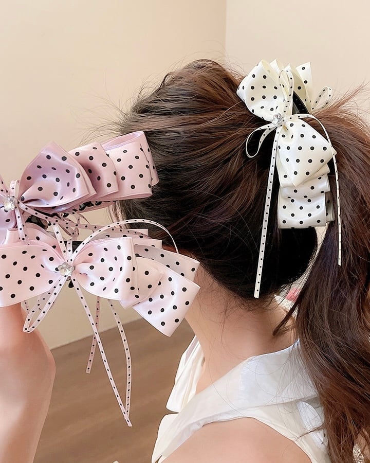 サテンドットリボンバナナクリップ 2508610