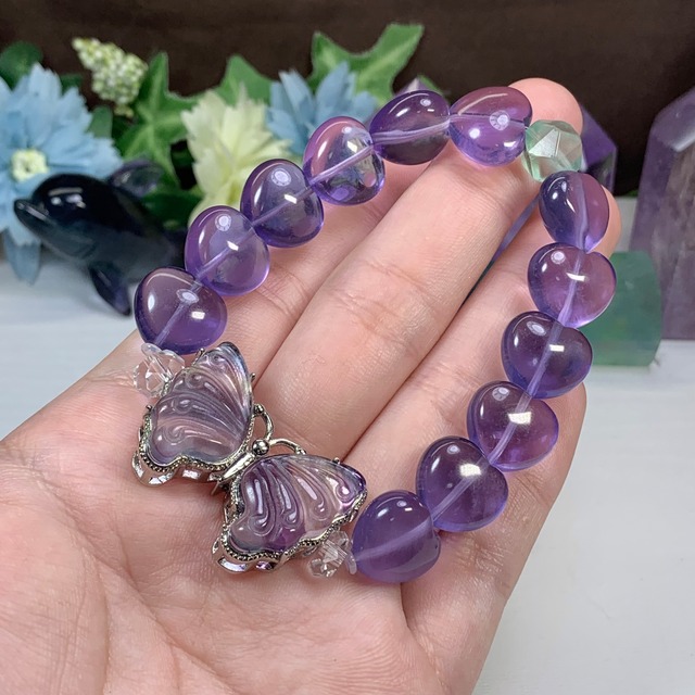 ~Butterfly~☆フローライト デザインブレスレット