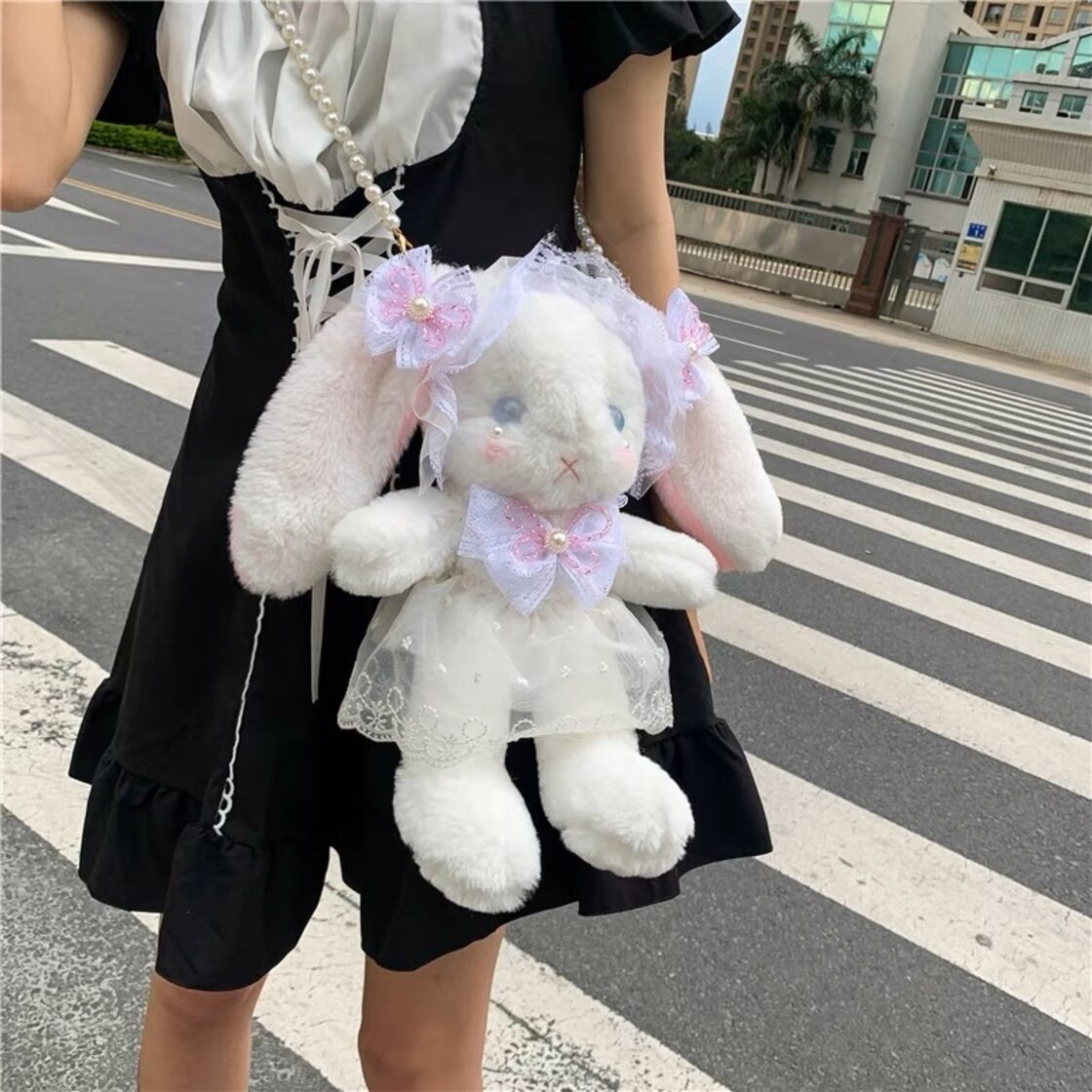 病みかわいい うさぎぬいぐるみショルダーバッグ ロリータ ゴシック 