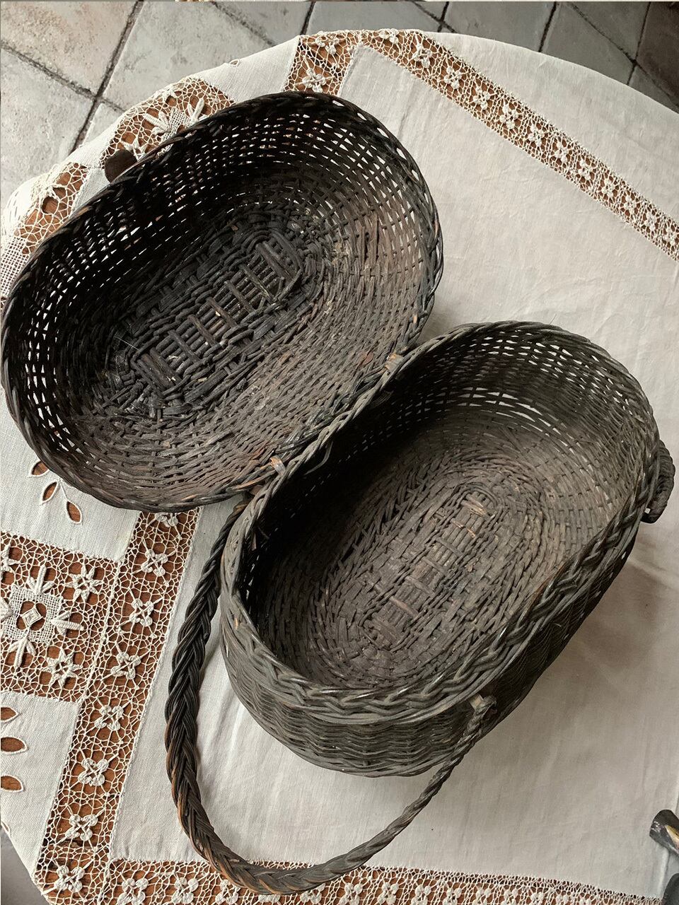 フランス 黒色 ブラックパニエ バスケット | Brocante de La フランス 黒色 ブラックパニエ バスケット | Brocante de La