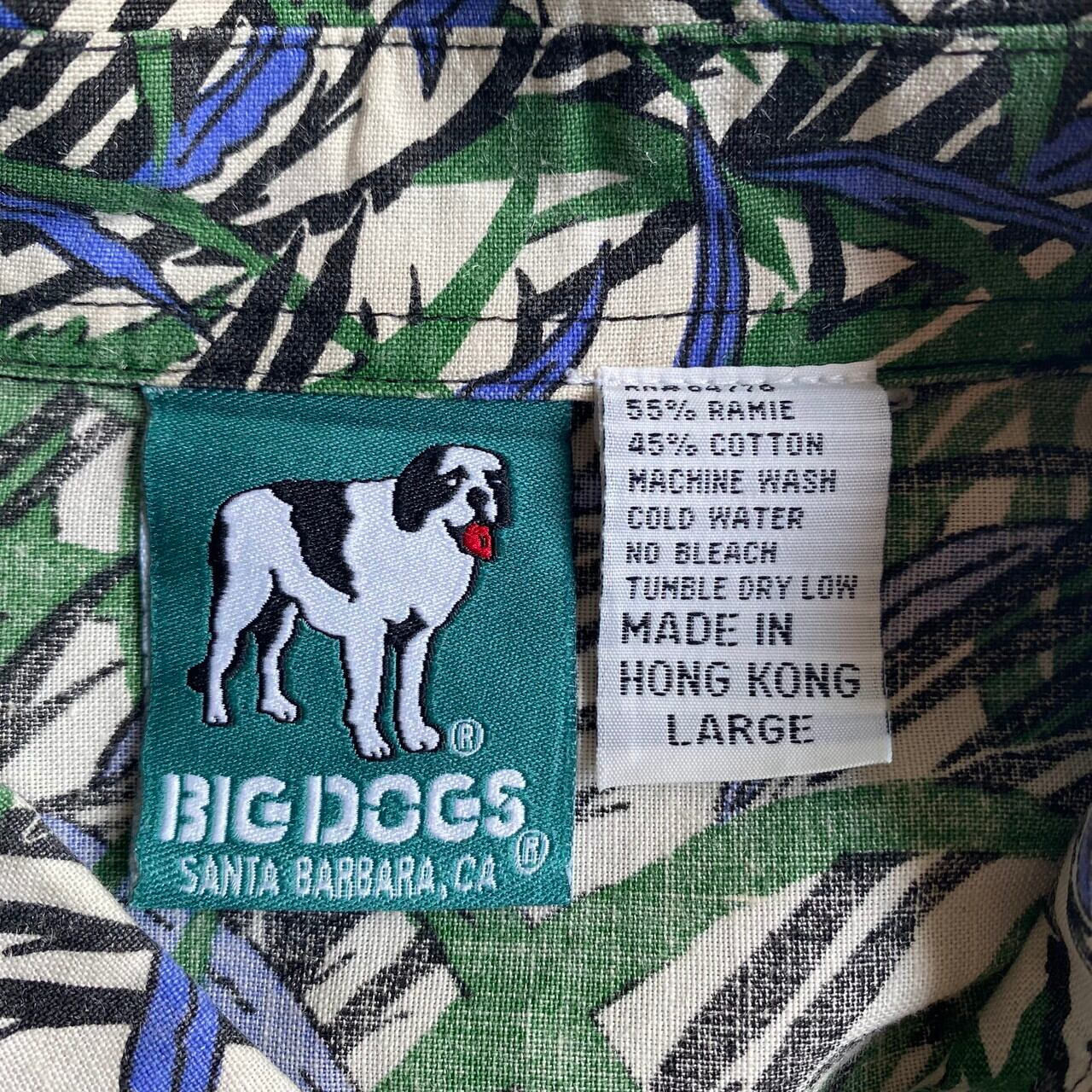 BIG DOGS ハーフボタンプルオーバー ロゴ刺繍 イヌ ビッグサイズ ...
