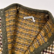 Mademoiselle NON NON マドモアゼルノンノン マルチ チェック ウールニット ハイネック カーディガン ジャケット サイズ M /レディース