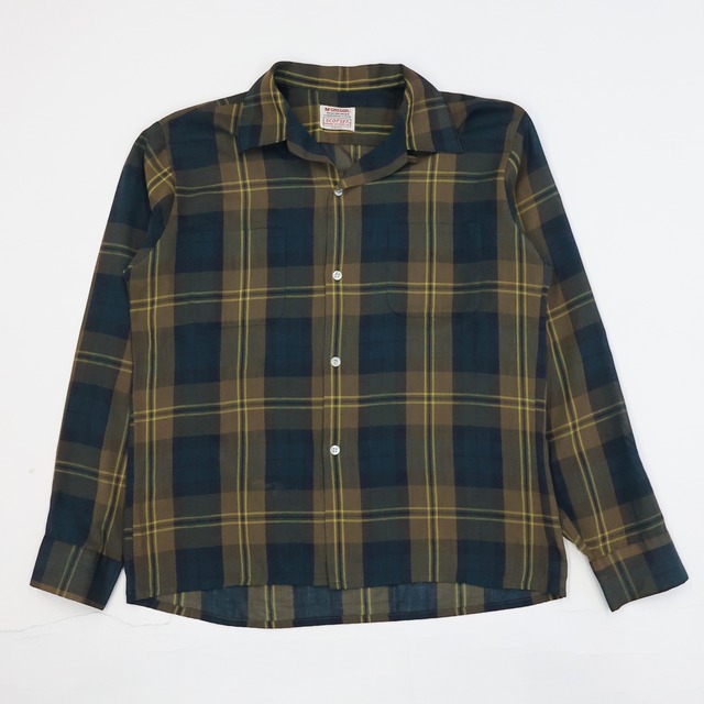 60S MCGREGOR SCOTSET CHECKED OPEN COLLAR L/S SHIRT