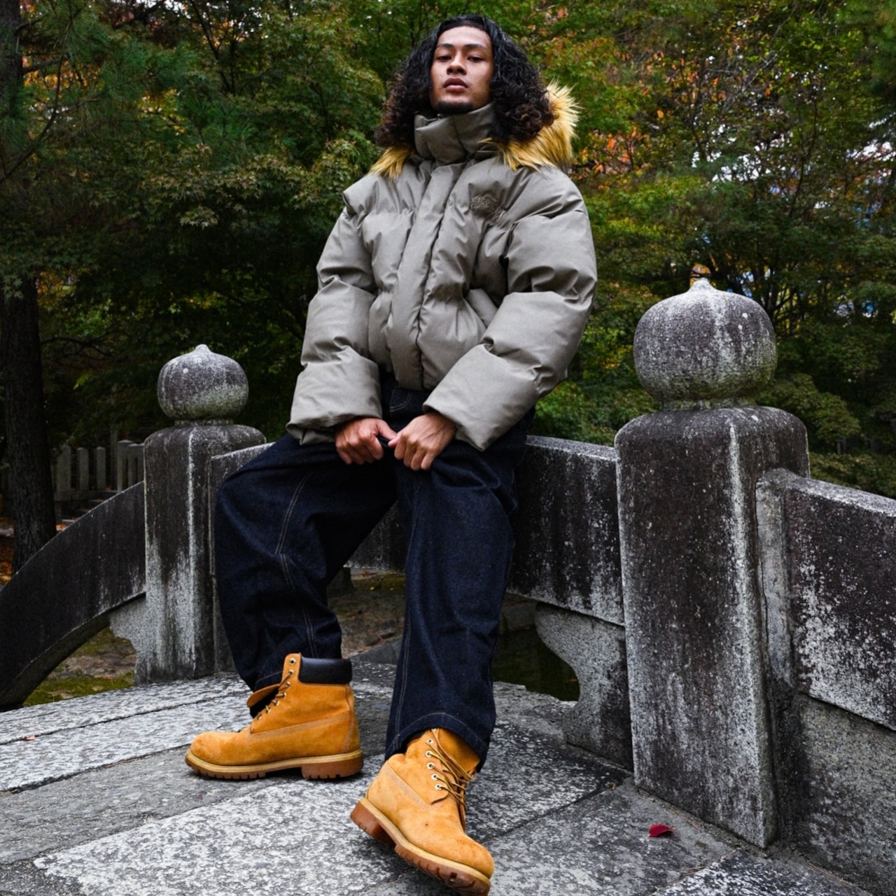 OG LOGO LUXURY FUR PUFFER JACKET