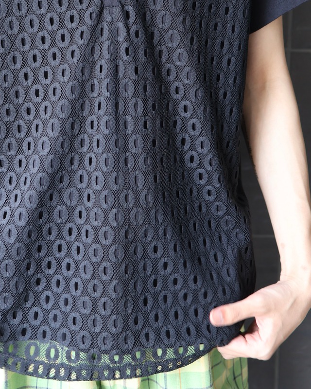 Lace layered v-neck top