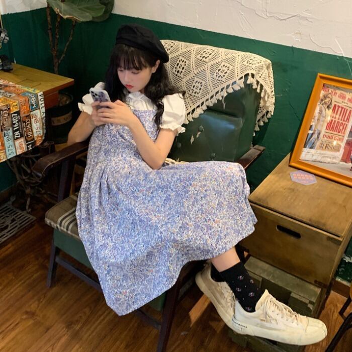 スプリングドレス スリーブリボンシャツ レッド 春物 モンロー74931962752