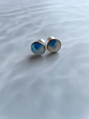 海洋プラスチック・パール付きピアス　PP-03