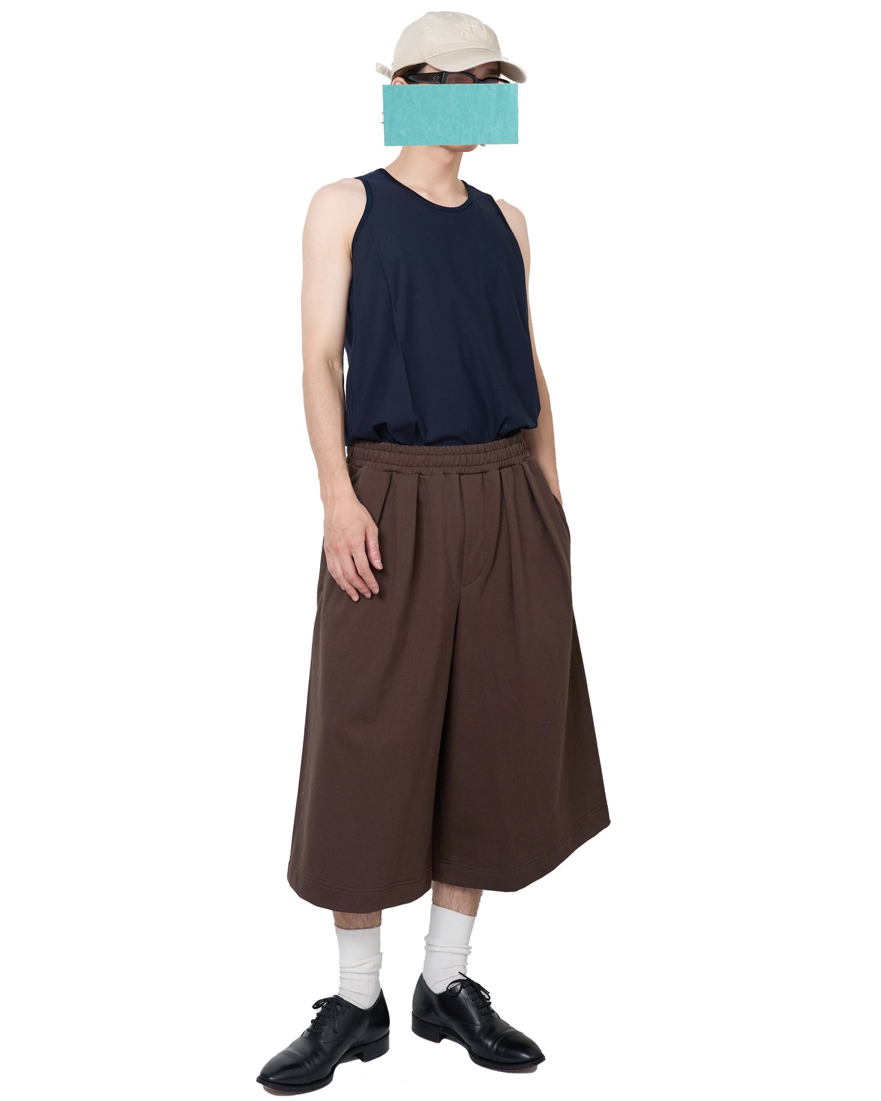 ROTOL "Double Tuck Hakama Sweat Shorts〔BROWN〕"