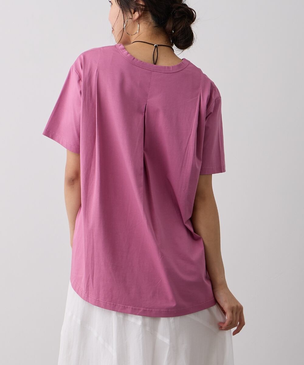 No.24017 シルケットバックタックTシャツ Pink | エルキカク