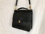 AMERICA 1990’s OLD COACH “Dark Navy Leather” 2WAY bag