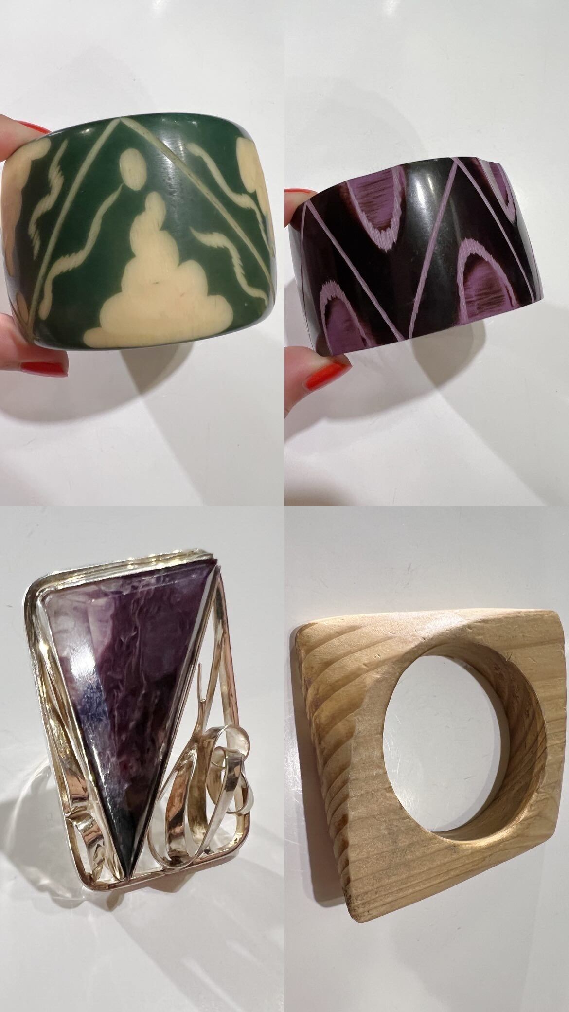 【4点SOLD】こちらはご購入いただけませんVintage square wood bangle