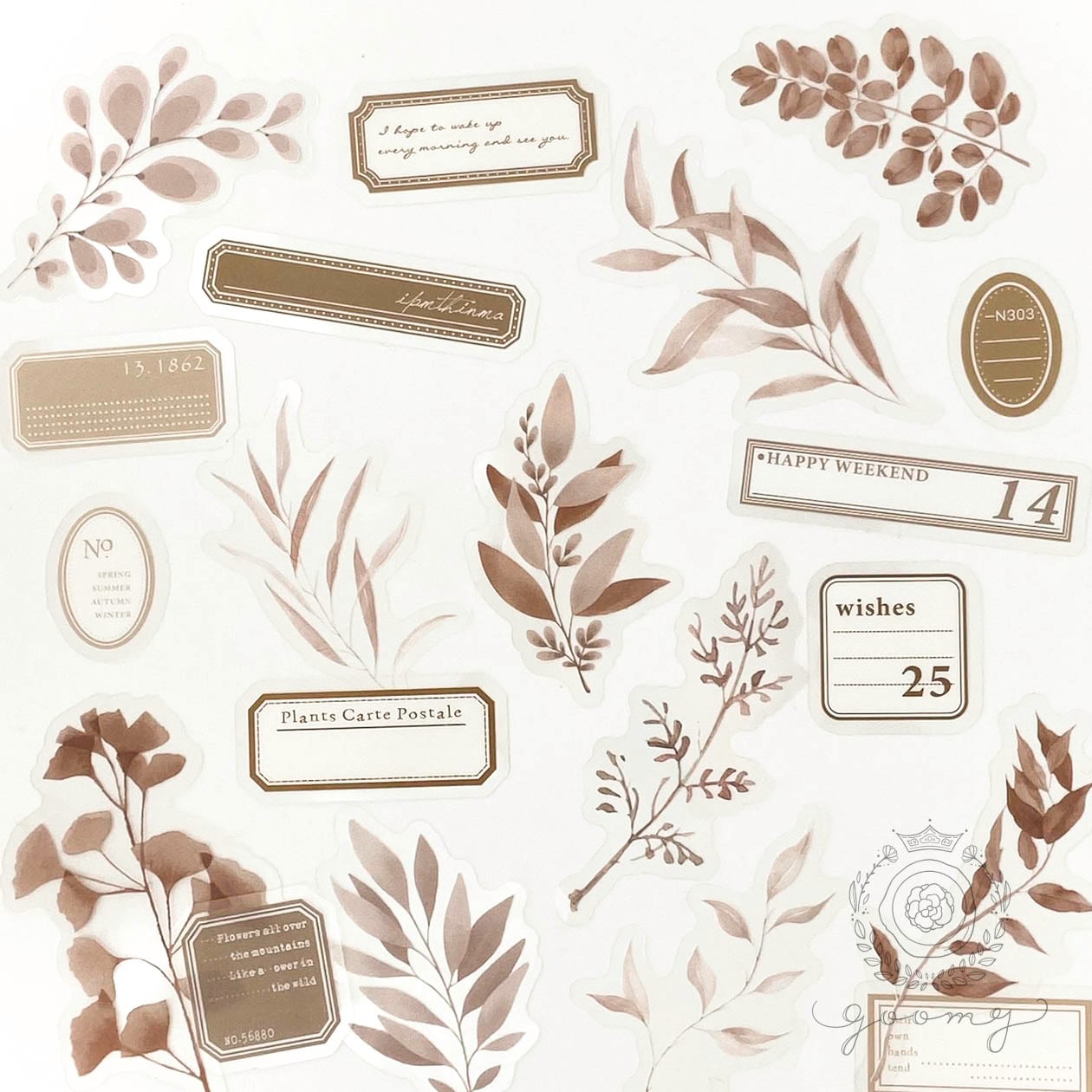 【再入荷】リーフ&ラベルフレークシール Fallimg Leaves 2<S764>