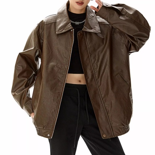 2色／PUレザージップアップジャケット ・20085