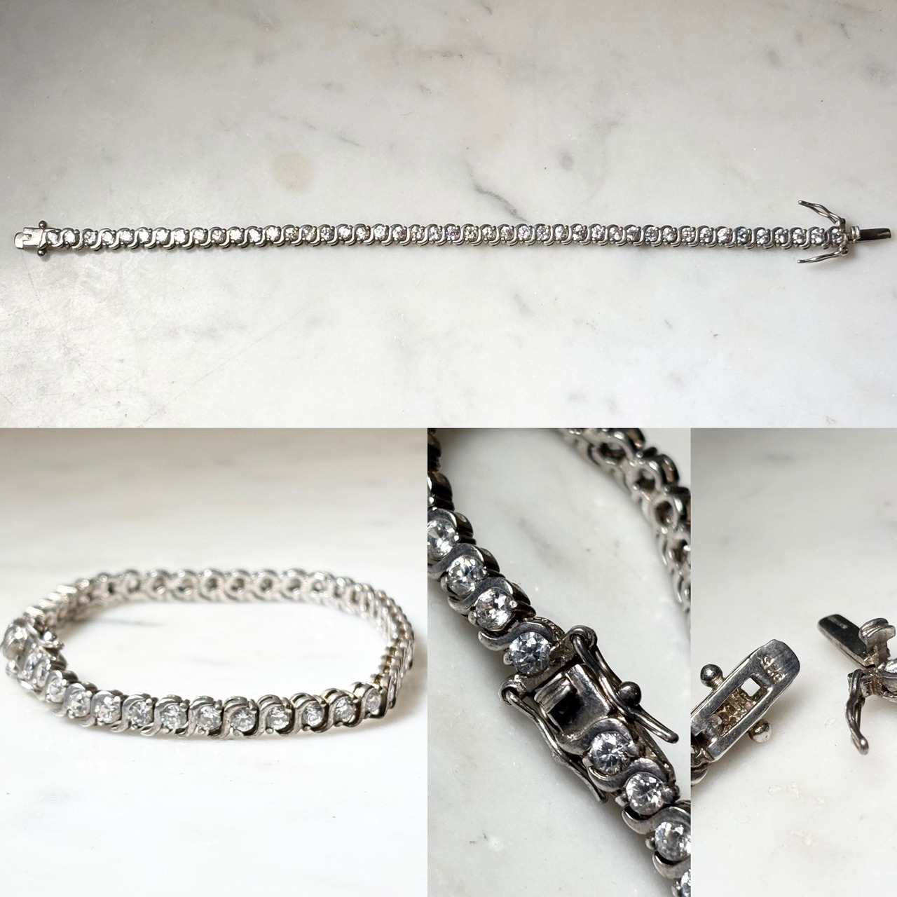 vintage silver tennis bracelet