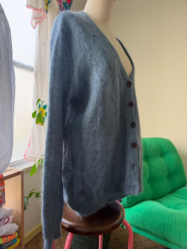 70s-80s Euro V-Neck Mohair Knit Cardigan