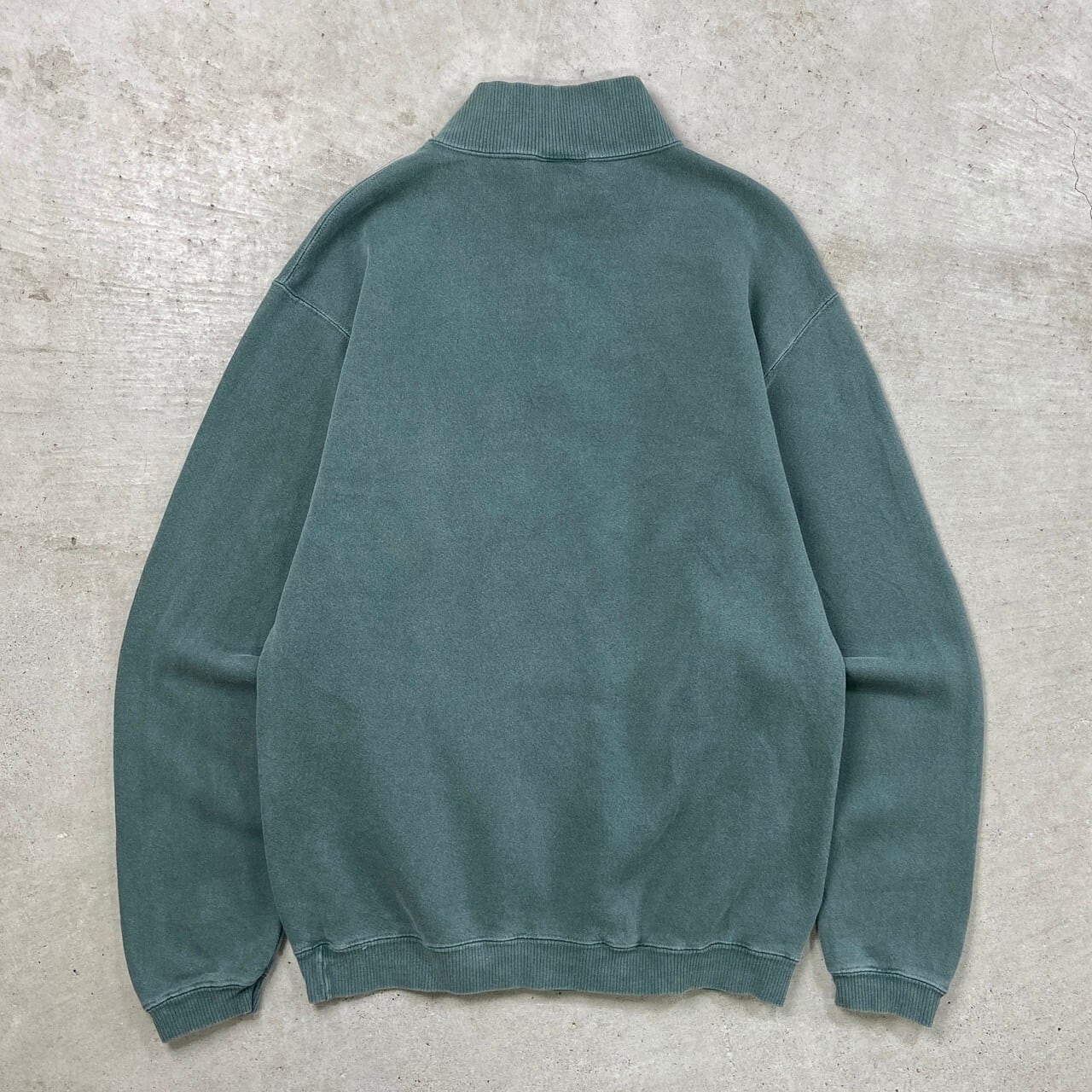 90年代 AUHENTIC PIGMENT ワンポイント刺繍 ハーフジップ スウェット