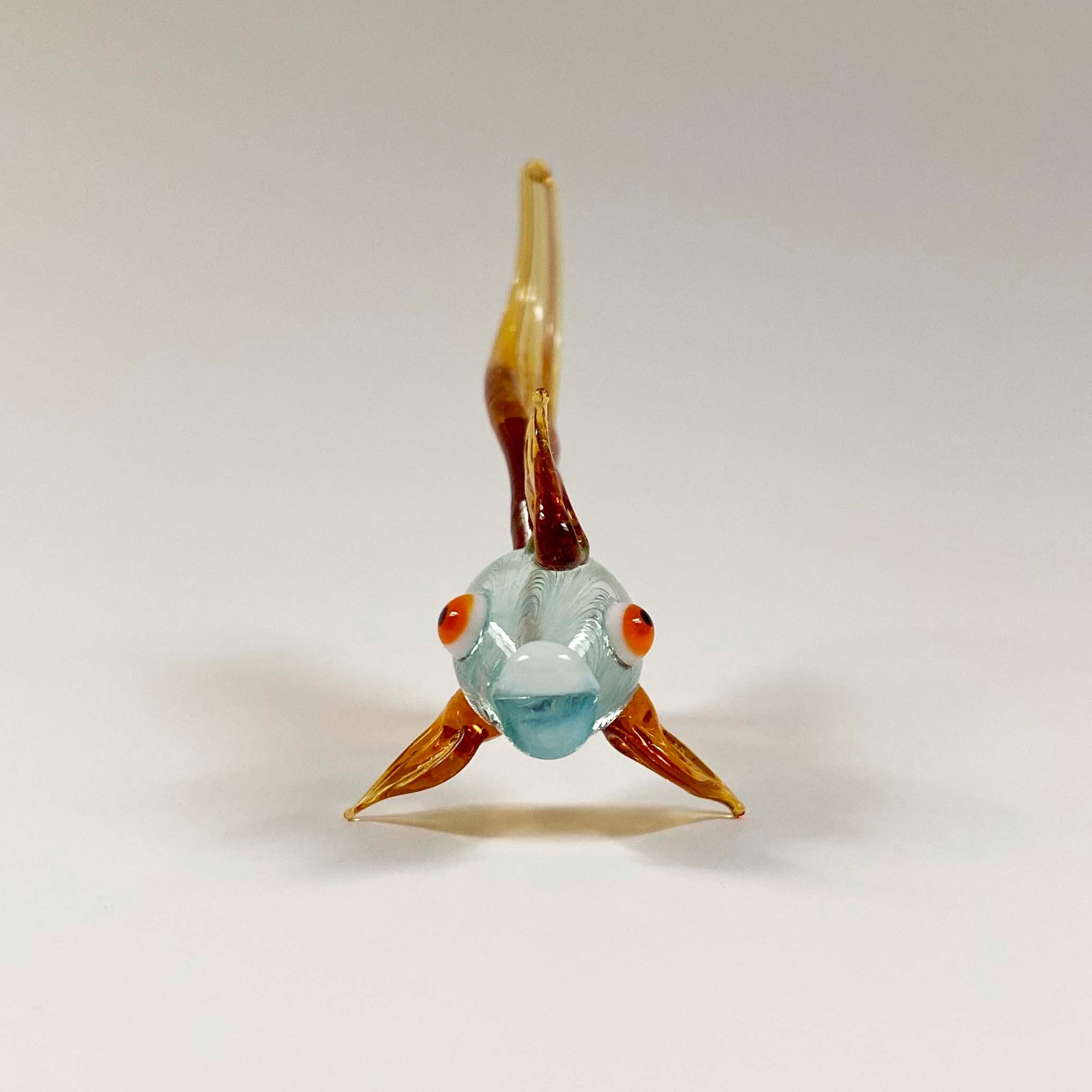 ヴィンテージ ガラス細工（青金魚）