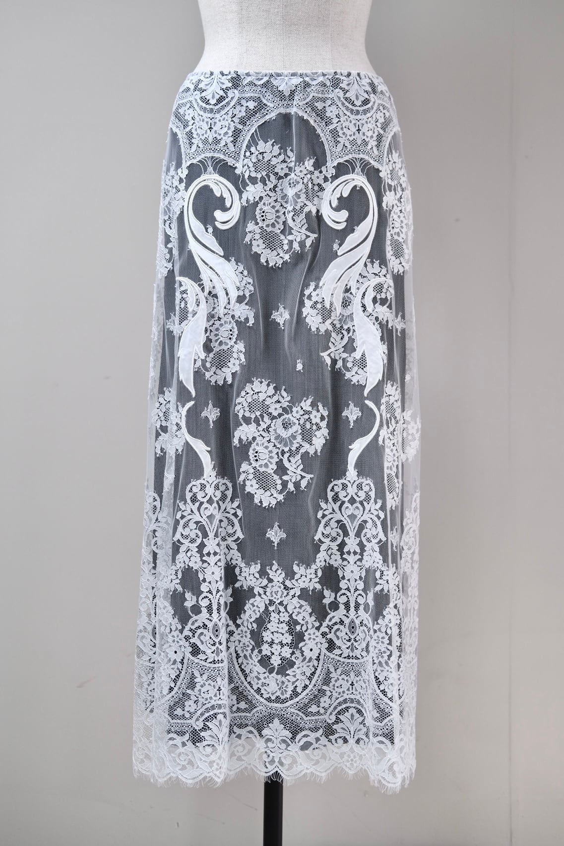 FETICO】EMBROIDERED LACE SKIRT -White Lace- | loop