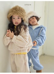 〖取寄〗韓国子供服 / 26winter / Little Hi / ふわふわフードジップアップ / キッズ *XS~XL*