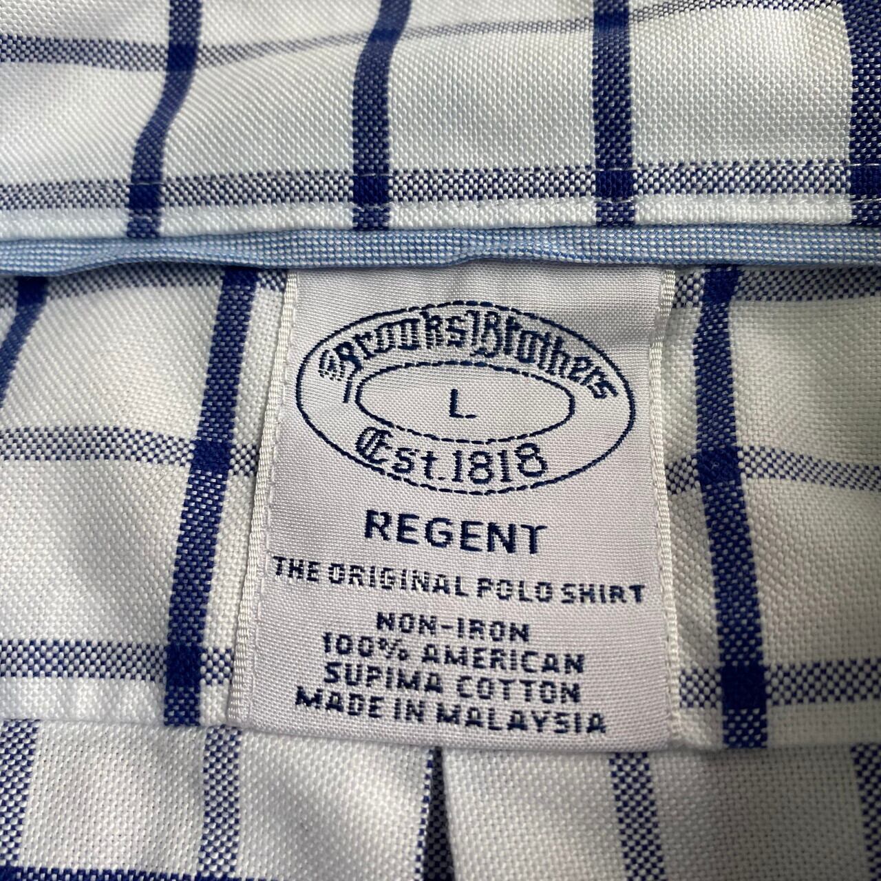 【新品未使用】ブルックスブラザーズ ボタンダウン シャツ チェック ブルー L ブルックスブラザーズ ボタンダウン 長袖シャツ チェック L