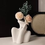 花瓶 フラワーベース 白 ホワイト シンプル 人 手 ハンド シルエット セラミック 陶器 リビングルーム モダン 北欧 スタイリッシュ アーティスティック インテリア