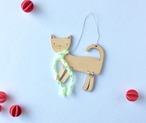 Meri Meri CHRISTMAS ツリーオーナメント wooden cat