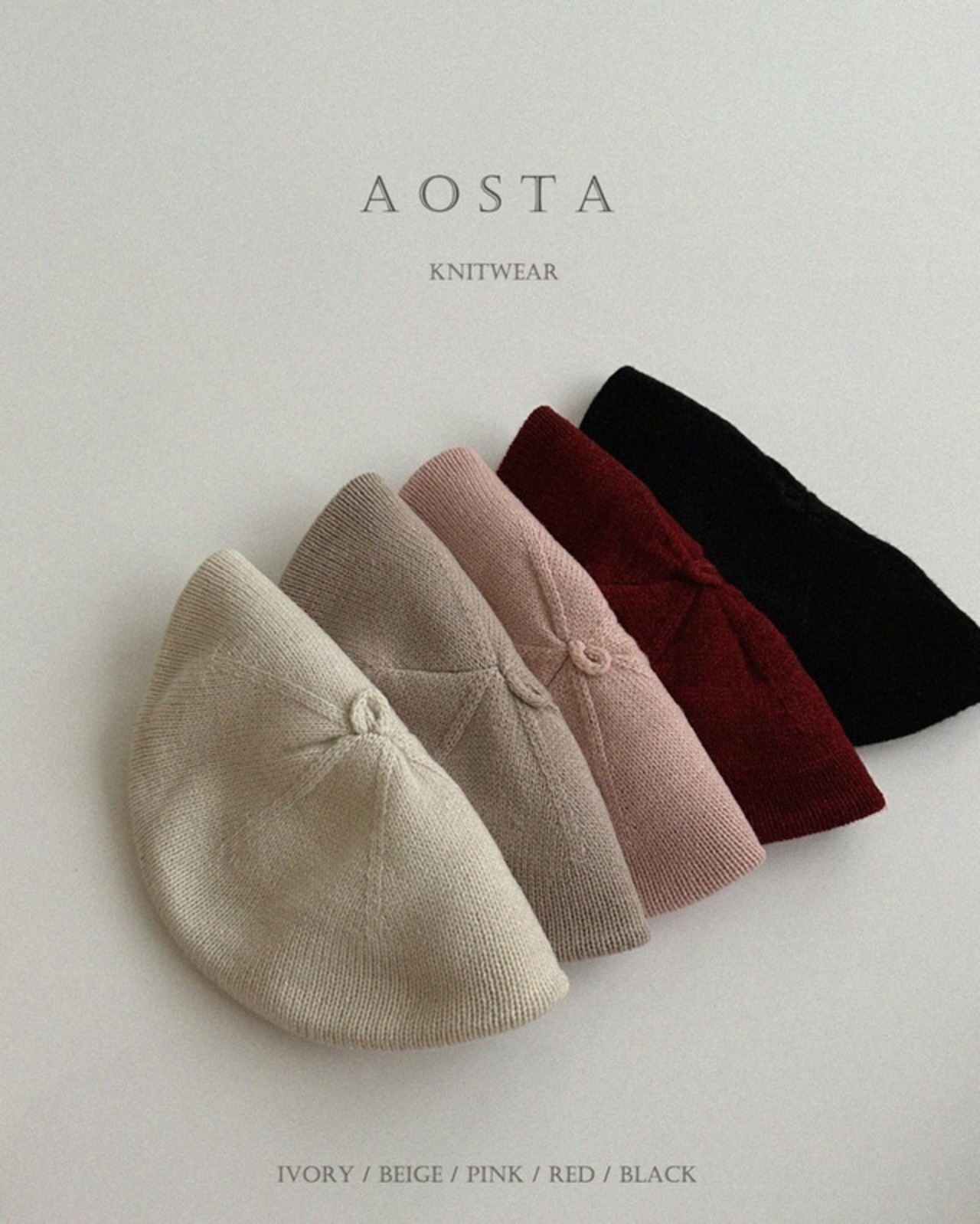 即納) knit beret cap | Aosta - 2