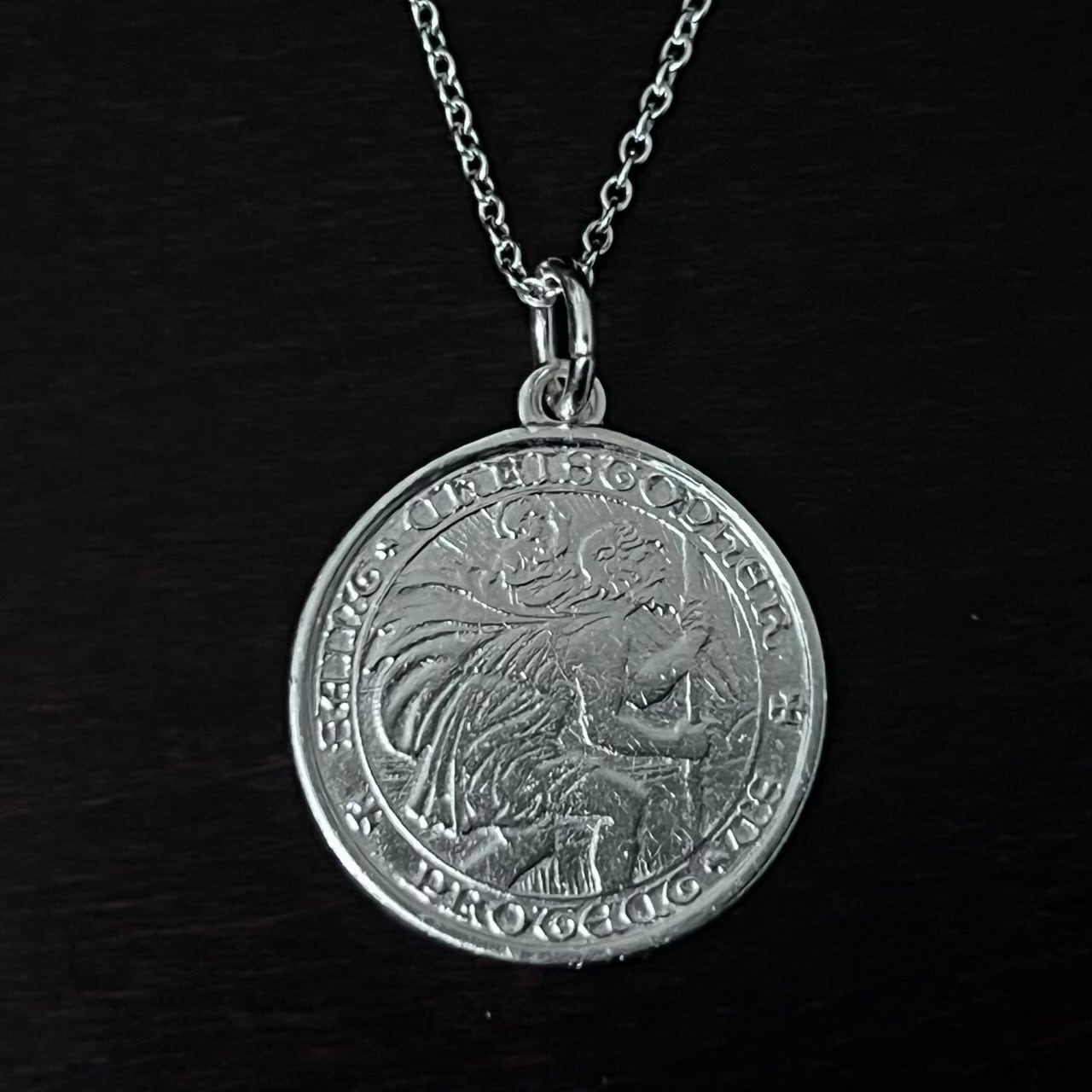 VINTAGE TIFFANY & CO. SAINT CHRISTOPHER Medal Charm Necklace