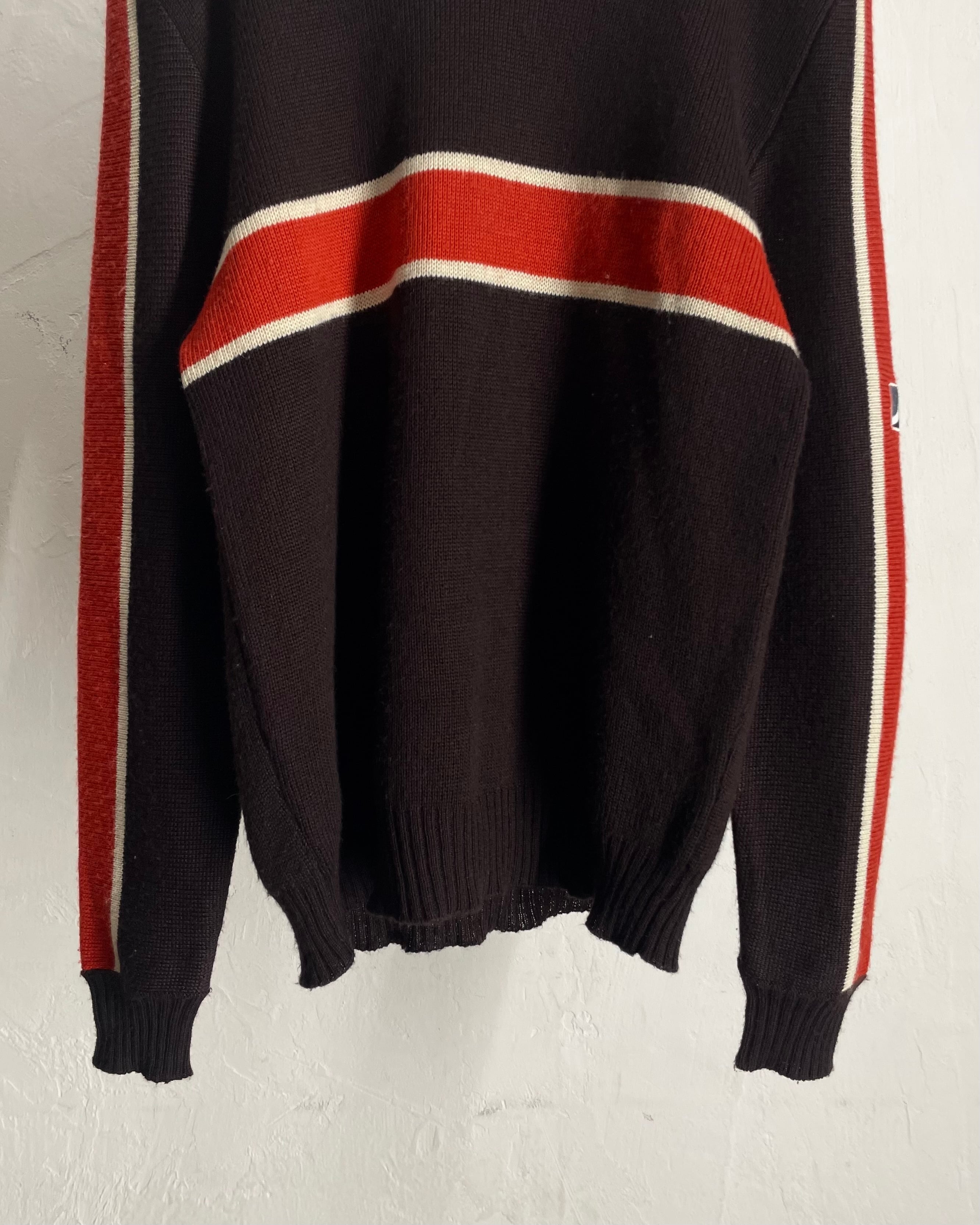 90s OLD STUSSY アクリルウールニットパーカー 紺タグ ハーフジップ 