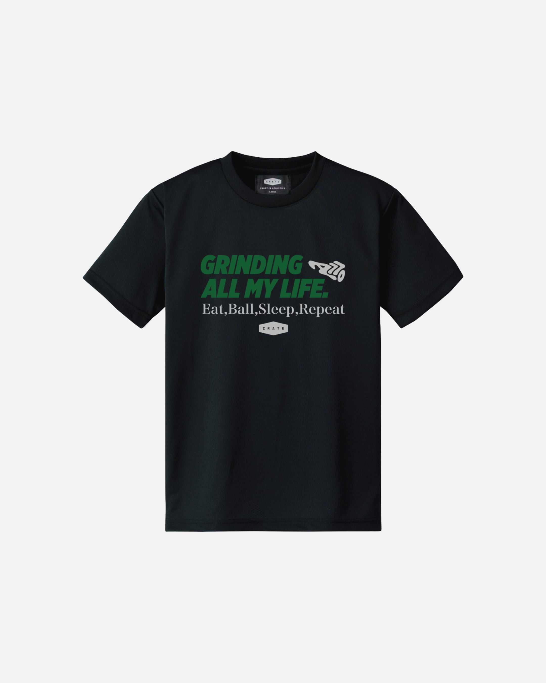 Aokicks×CRATE Grinding All My Life Mesh S/S Tee BLACK/GREEN