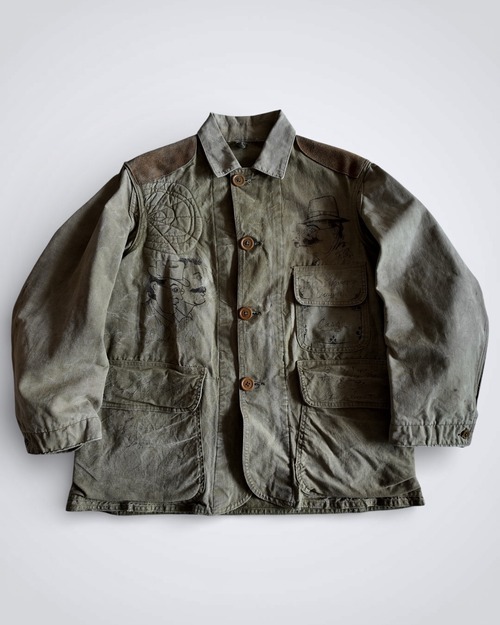 1940s~ HAND PAINTED MEMORIAL HUNTING JACKET