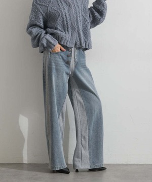 2407026 サイドスウェットドッキングデニム gray