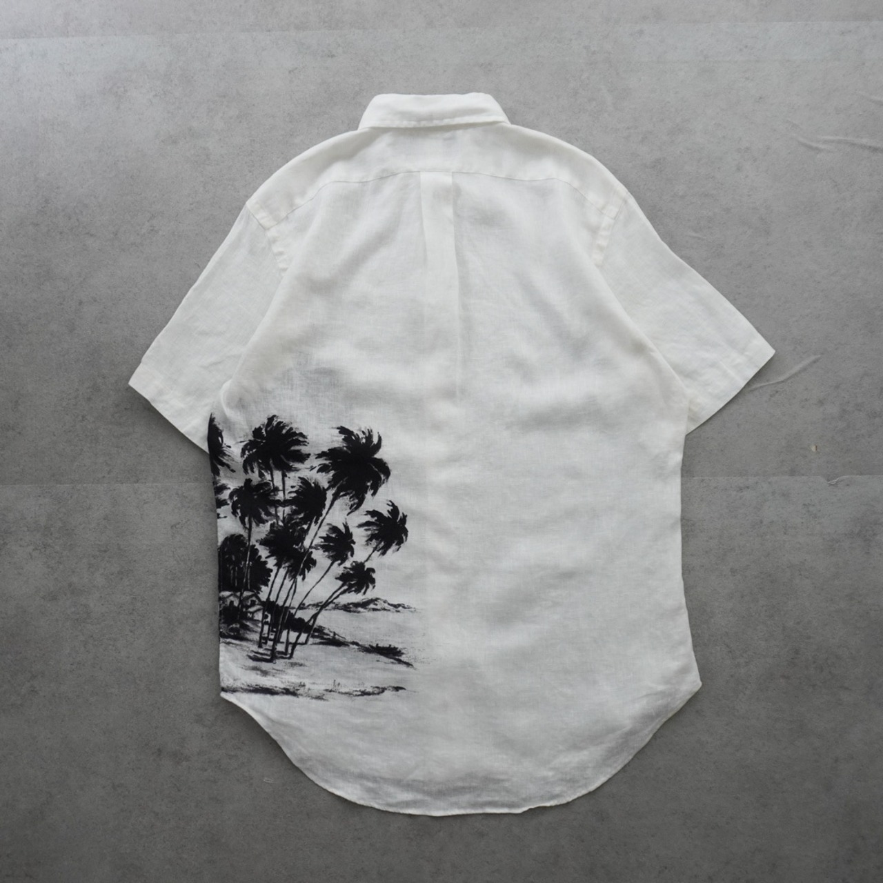 Ralph Lauren Linen Panel Print S/S BD Shirt  [M] 古着 - 2