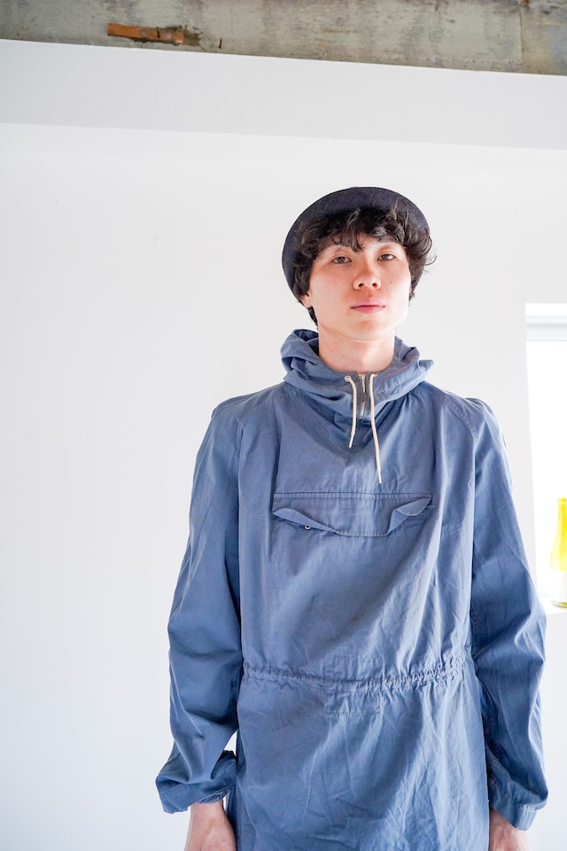 【1950-60s】"Made in West-Germany" 100% Cotton Zip-up Pullover Alpine Smock / 6-58