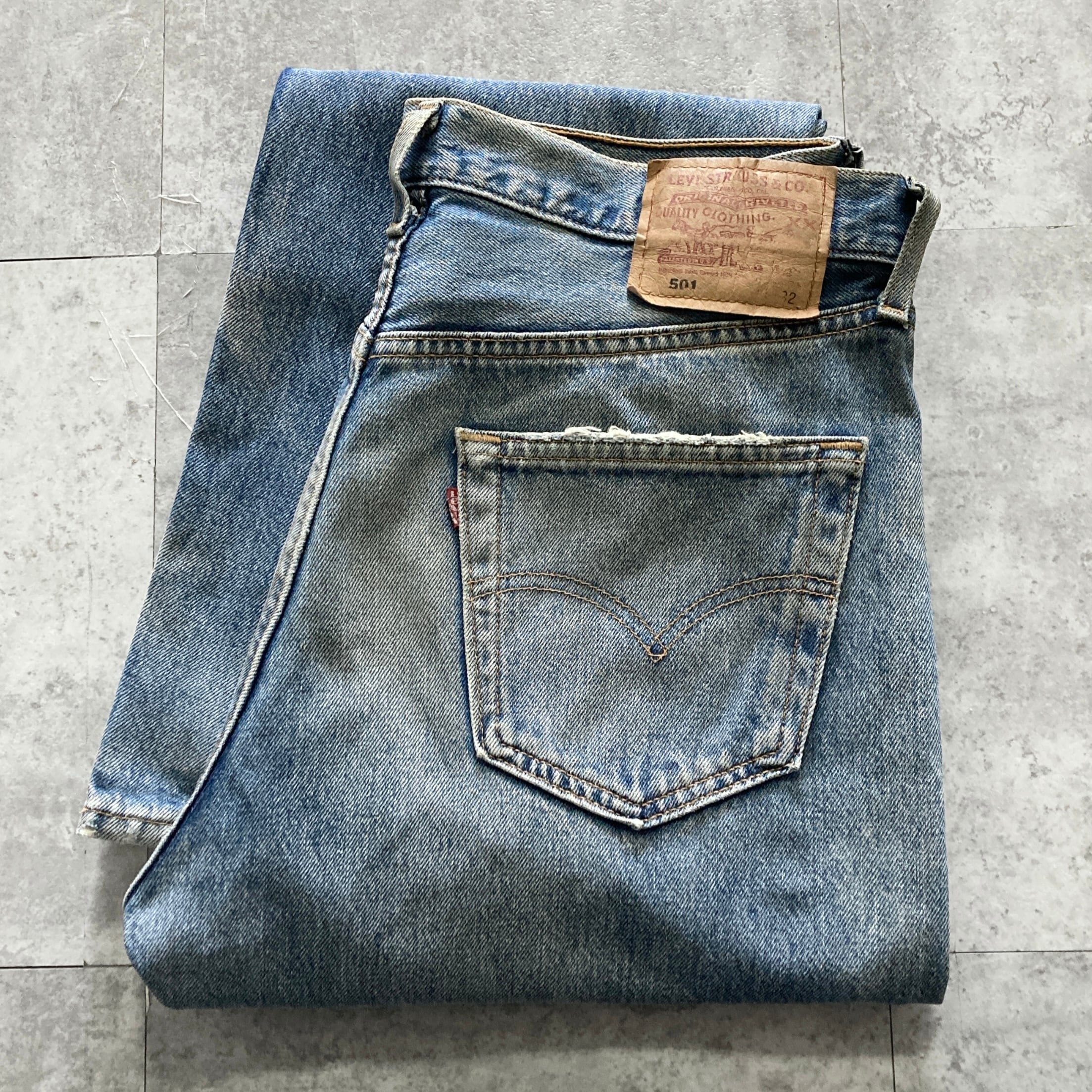 W34 L32】90's US.Levis 501 リーバイス アルバカーキ工場(501) ボタン