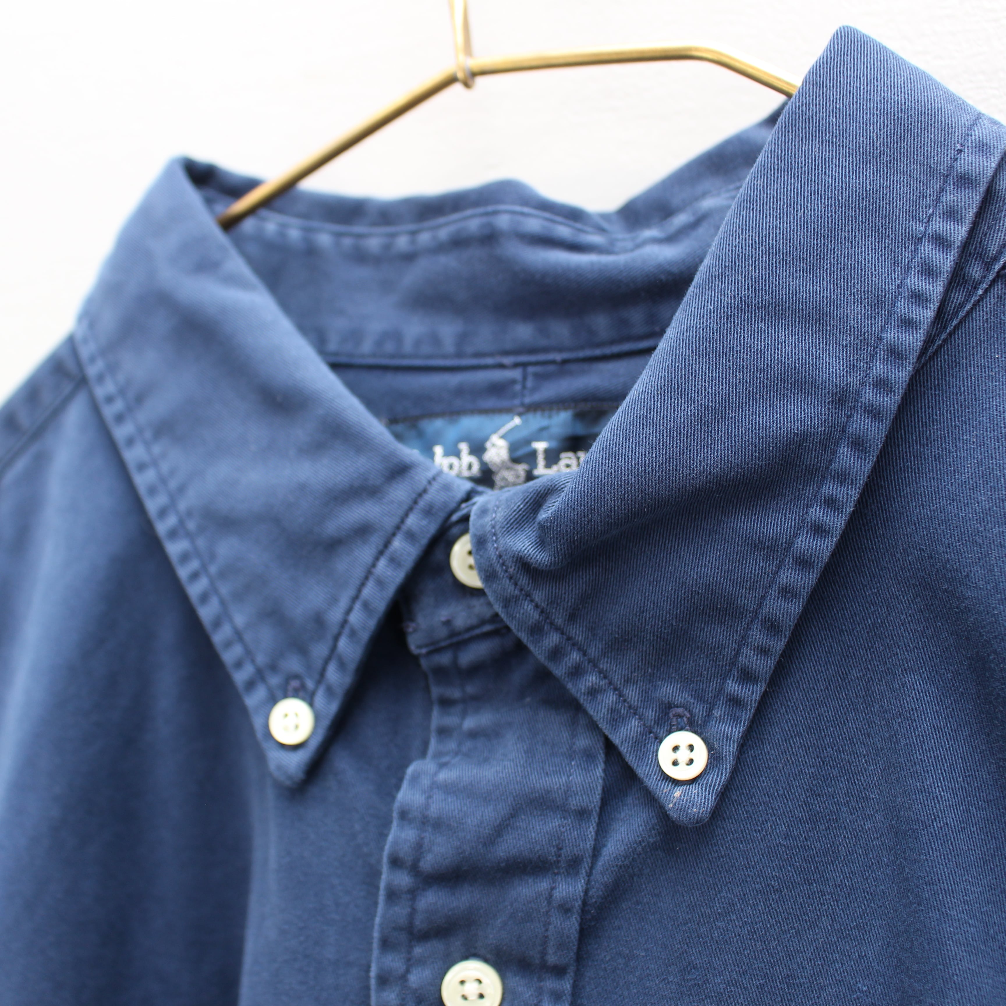 USA VINTAGE Ralph Lauren NAVY COLOR COTTON OVER BUTTON DOWN SHIRT