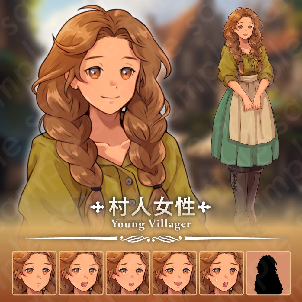 女性キャラクターの絵画 01/女性】キャラクター立ち絵