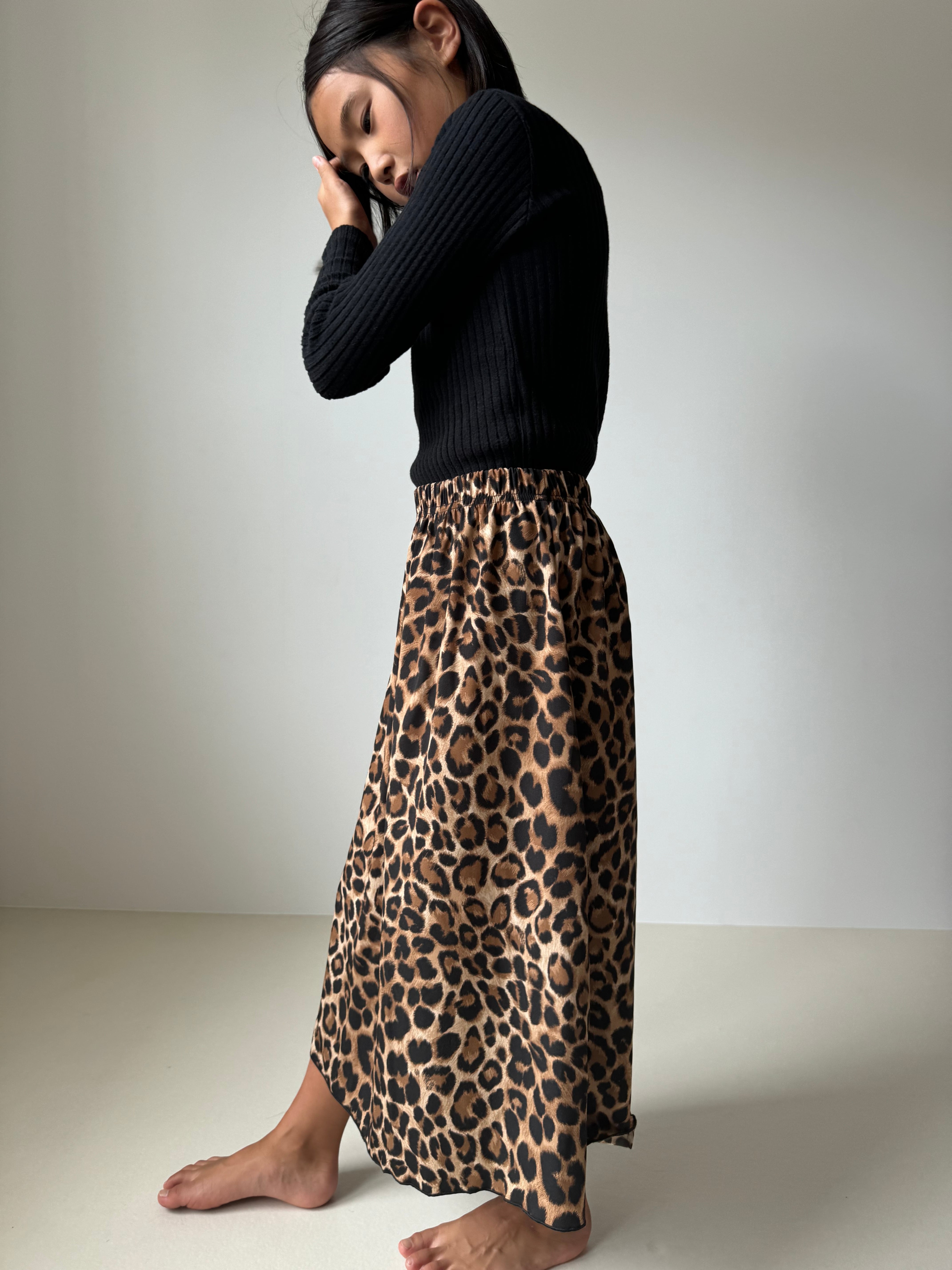 レオパードロングスカート（90〜160cm）3746