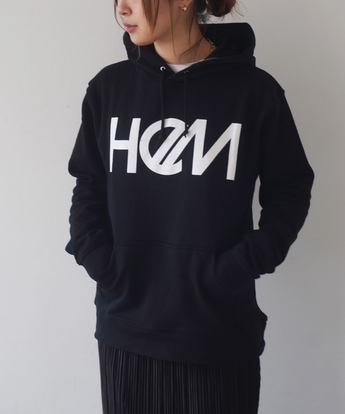 HeM(ヘム) ロゴ プリントパーカー ブラック HM-HM1903