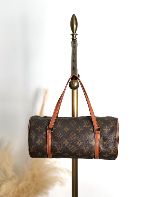 LOUIS VUITTON ルイヴィトン モノグラム ハンドバッグ ブラウン PVC レザー ロールバッグ パピヨン26 M51386 vintage ヴィンテージ オールド v8pnbm