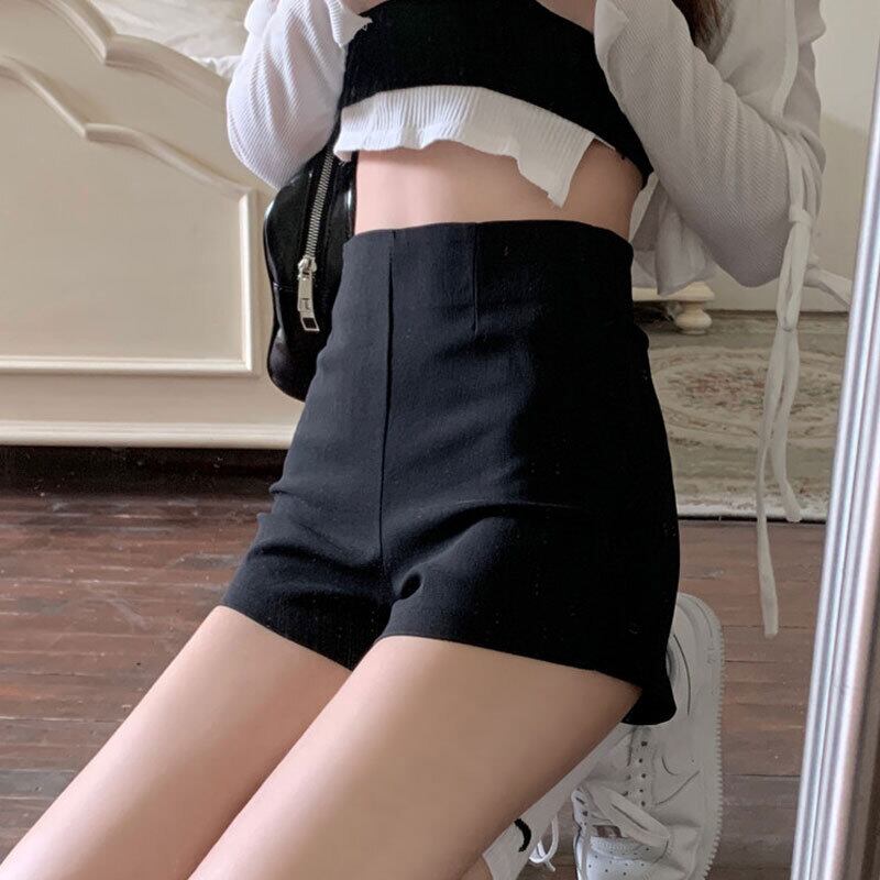 ウェストカジュアルパンツ レディースサマーブラックスリムショーツ 薄手 夏物 ブルマー 萌量不足55571923901