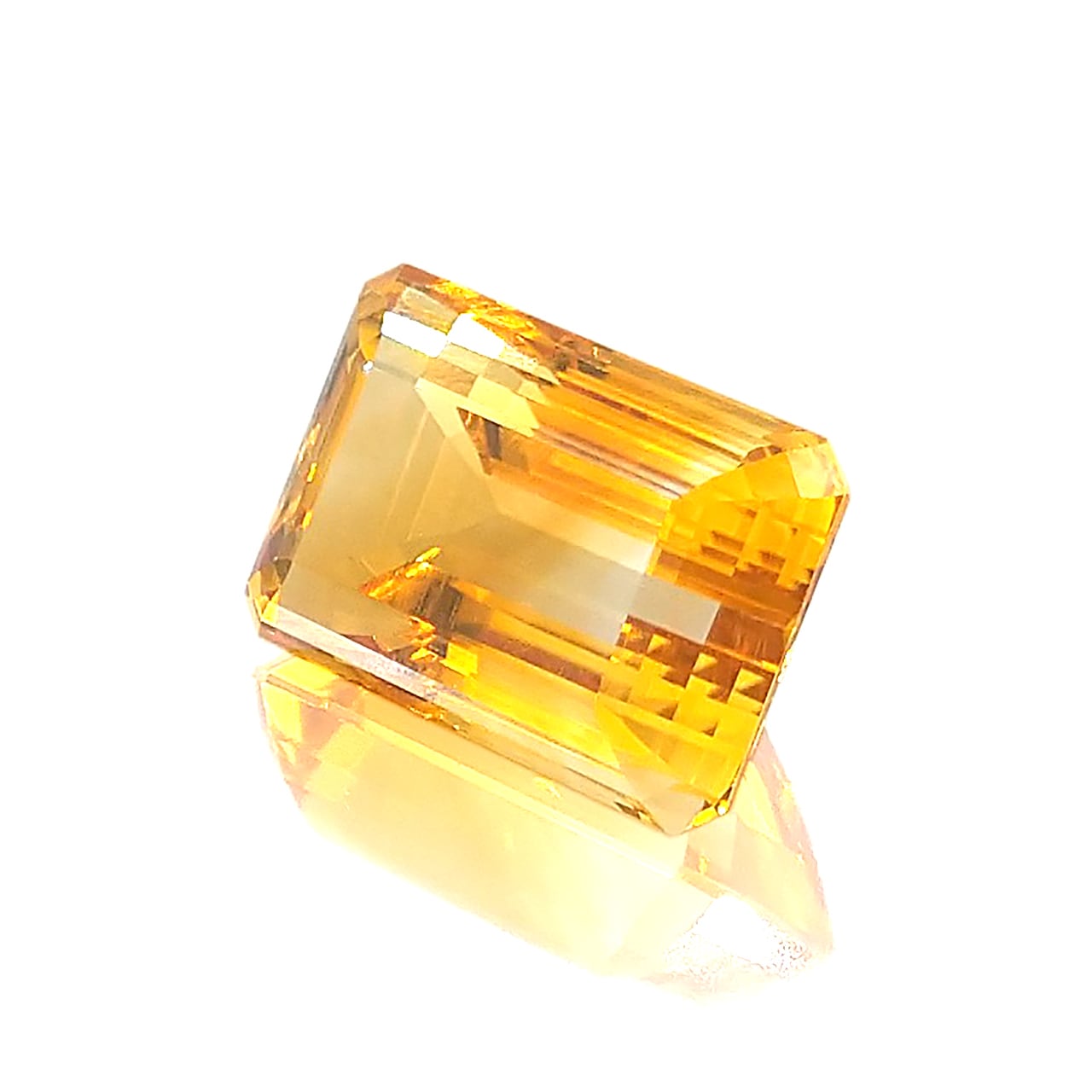 エメラルドカットシトリンエターニテイリング。8.50 ct K18